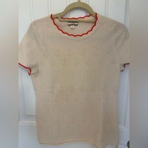 J. Crew Short-sleeve pointelle cashmere T-shirt